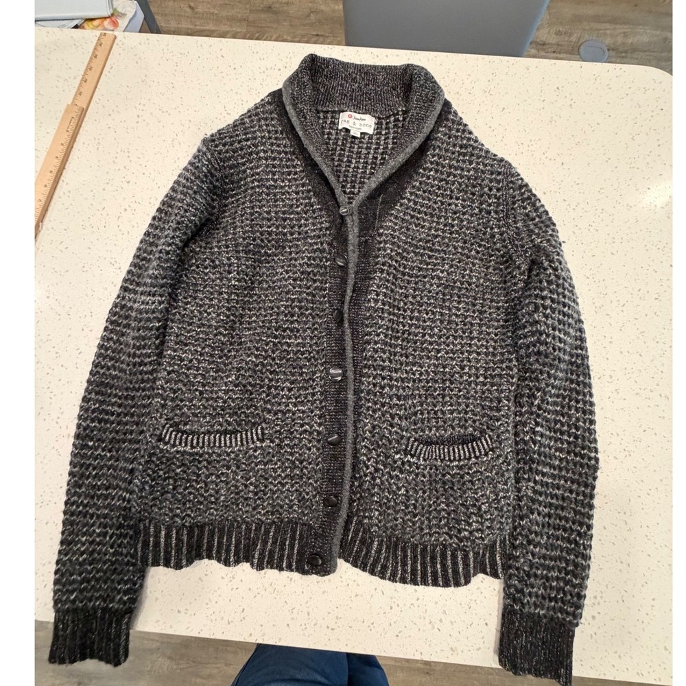 Rag & Bone Neiman Marcus Target Cardigan Sweater Gray Wool Blend XL F16873300
